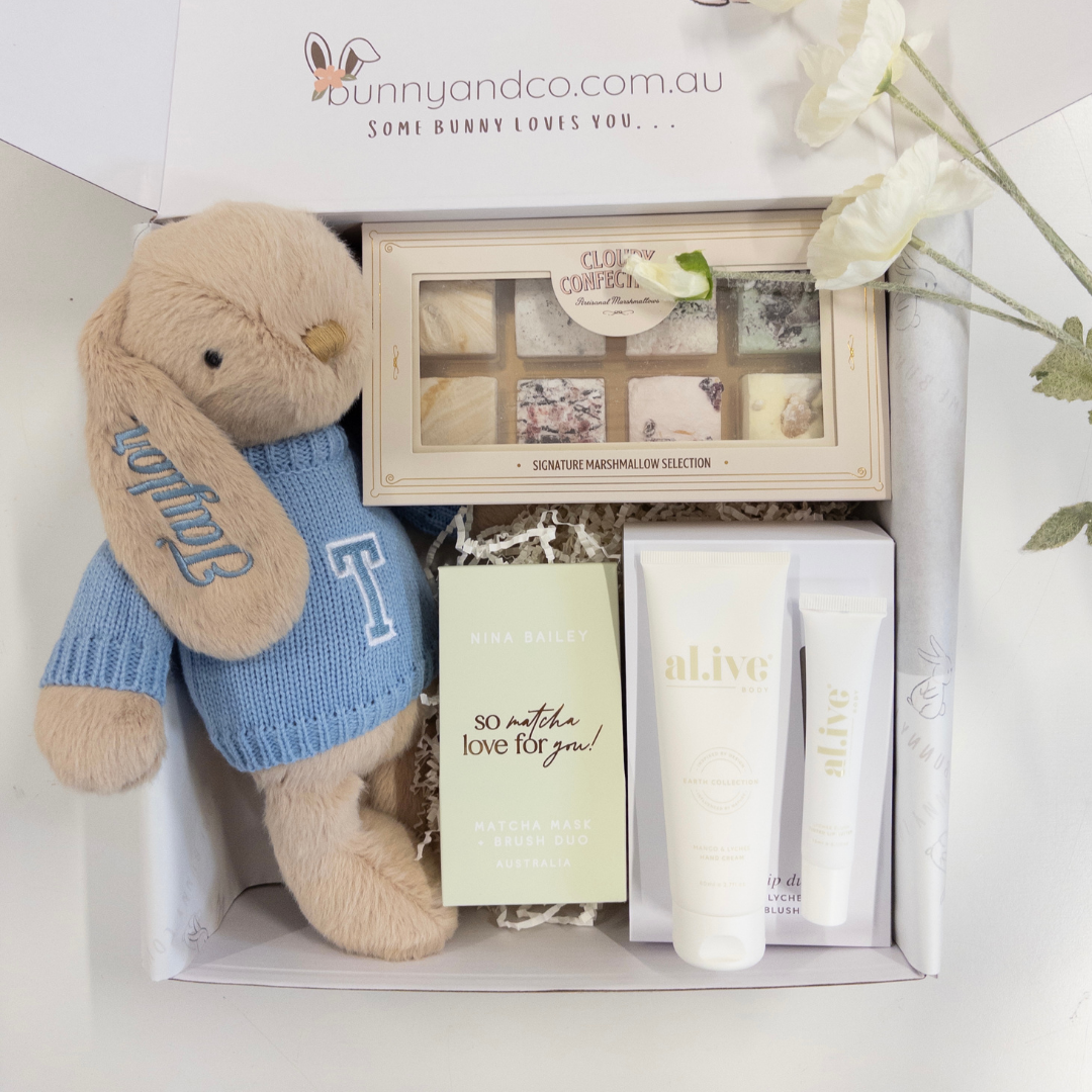 Personalised Mum & Bub Baby Boy Gift Hamper - Caramel