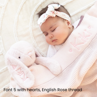 Personalised 100% Cotton Knit Baby Blanket - Light Pink