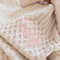 Snuggle Hunny - Personalised Knit Blanket | Warm Grey