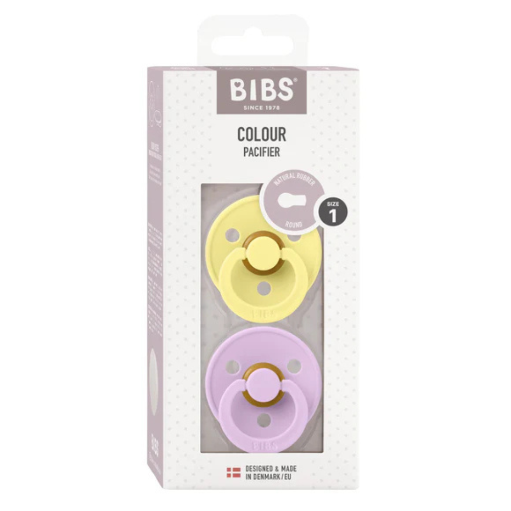 BIBS | Coloured Round Pacifier | Sunshine/Violet Sky