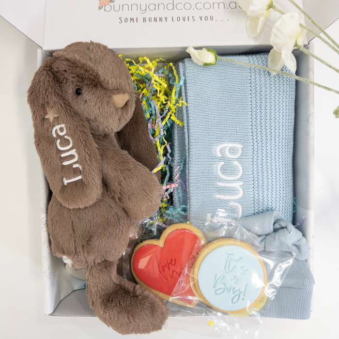 Personalised Bunny & Blanket Gift Hamper - Spice