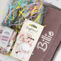 Personalised Bunny & Blanket Gift Hamper - Plum