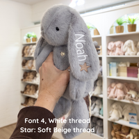SAME-DAY Silver Bunny & Grey Cable Knit Blanket Baby Hamper