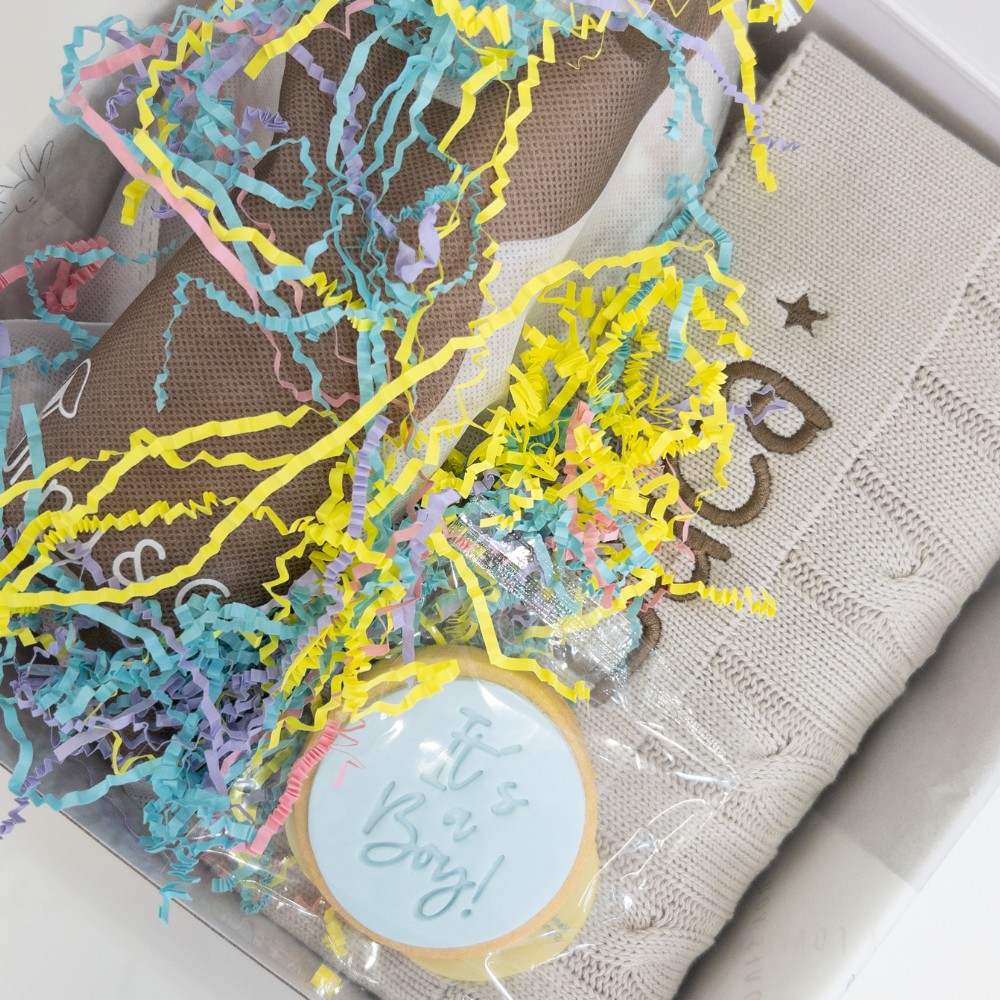 Personalised Spice Bunny & Stone Cable Knit Blanket Gift Hamper