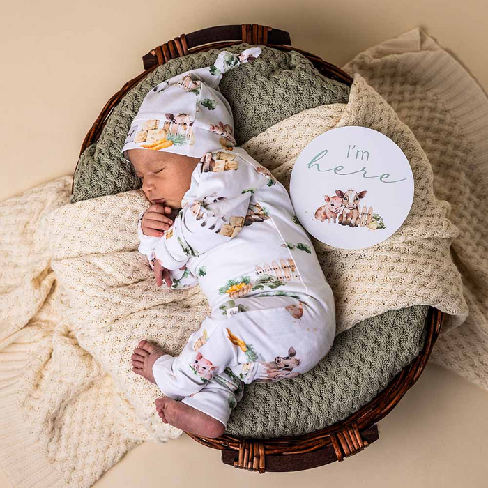 Snuggle Hunny Personalised Knit Blanket - Cream