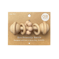 OB Designs | Eco Friendly Wooden Rattle Toy | Blush