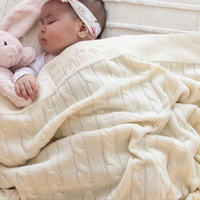 Personalised Cable Knit Baby Blanket - Cream