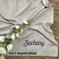 Personalised 100% Cotton Knit Baby Blanket - Stone