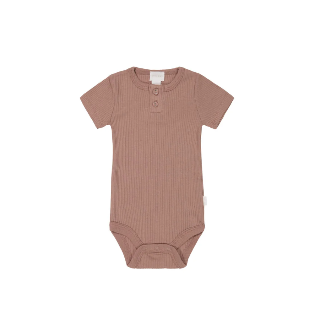 Jamie Kay Organic Cotton Modal Darcy Rib Tee Bodysuit | Powder