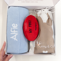 Personalised Bunny, Blanket & First Football Gift Hamper