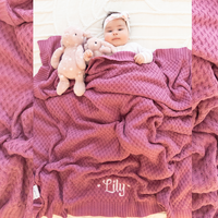 Snuggle Hunny - Personalised Knit Blanket | Mauve