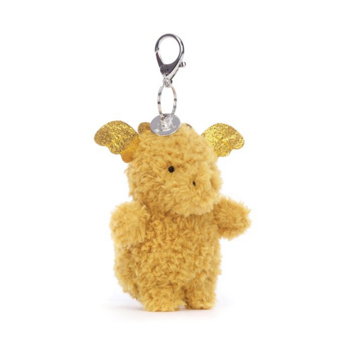 Jellycat Bag Charm - Little Gold & Glitter Dragon