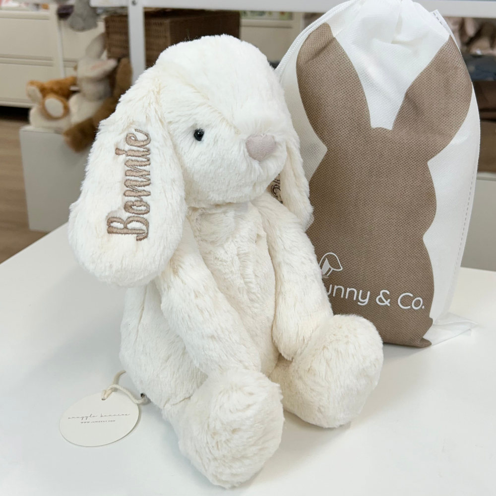 Personalised Jamie Kay Snuggle Bunnies - Penelope the Bunny 30cm Marshmallow