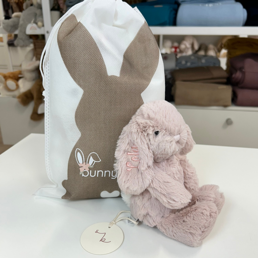 Personalised Jamie Kay Snuggle Bunnies - Penelope the Bunny - Blush 20cm