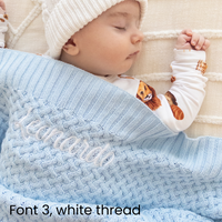 Snuggle Hunny - Personalised Knit Blanket | Baby Blue