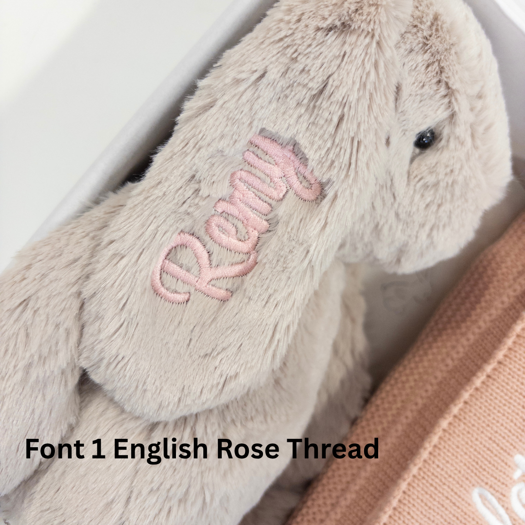Personalised Bunny & Blanket Gift Hamper - Beige & Pink