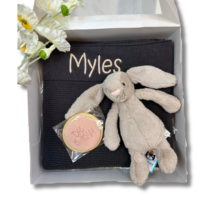 Personalised Small Beige Jellycat Bunny Gift Hamper