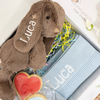 Personalised Bunny & Blanket Gift Hamper - Spice