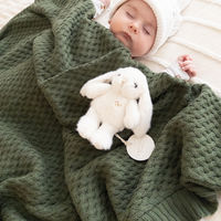 Snuggle Hunny - Personalised Knit Blanket | Olive