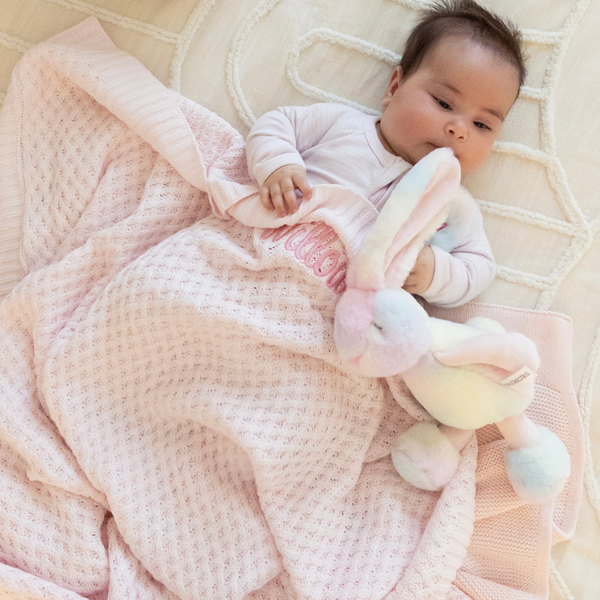 Snuggle Hunny Personalised Baby Blanket - Light Pink