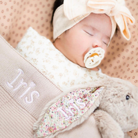 Personalised Cotton Knit Baby Blanket Neutral 100 Cotton Knit Bunny Co