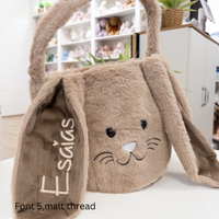 Personalised Easter Bunny Rabbit Basket - Brown