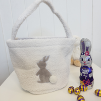 Fluffy Easter Basket - White (clearance)