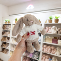 Jellycat SMALL Bashful Bunny Beige with Xmas 2025 Jumper