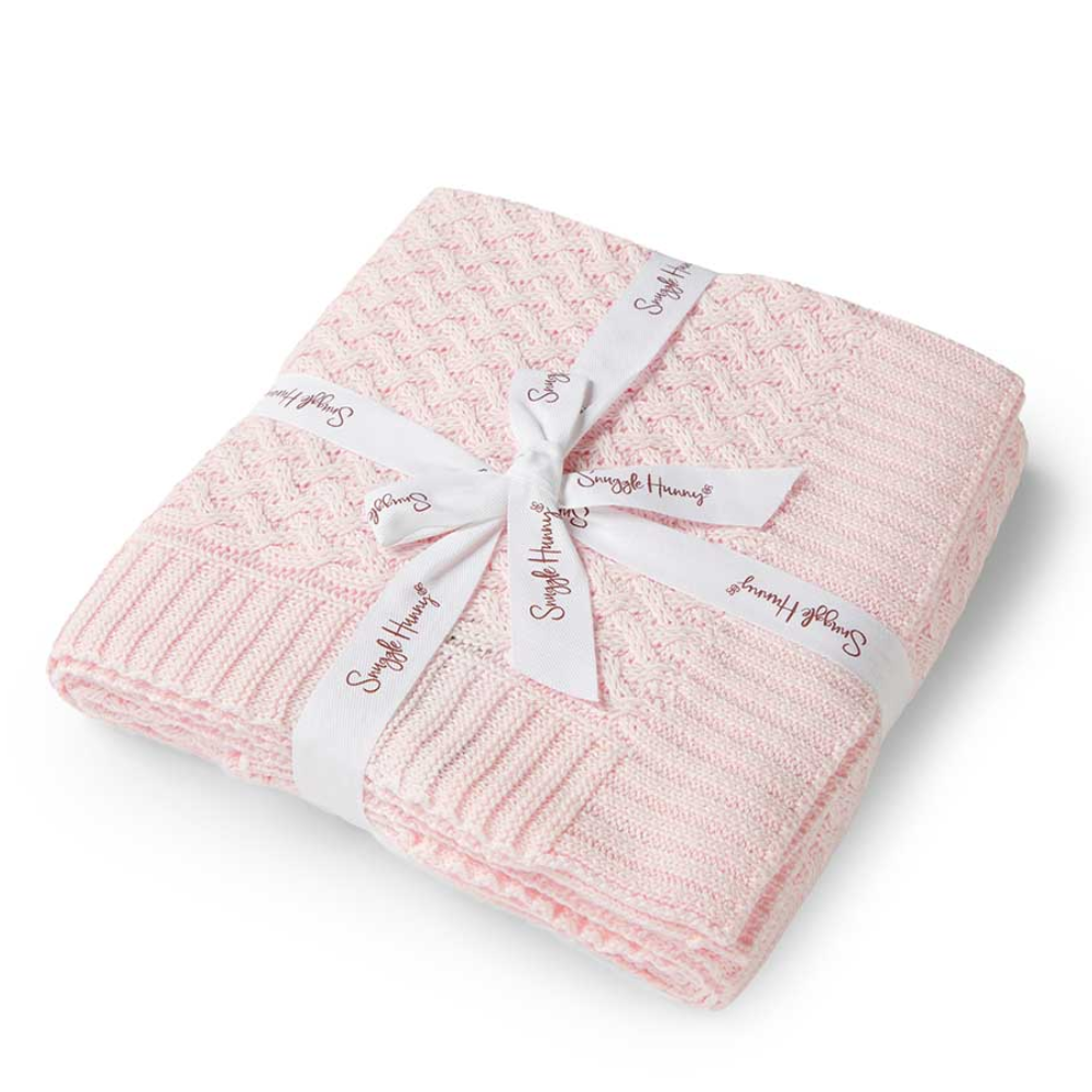 Snuggle Hunny - Personalised Knit Blanket | Blush Pink