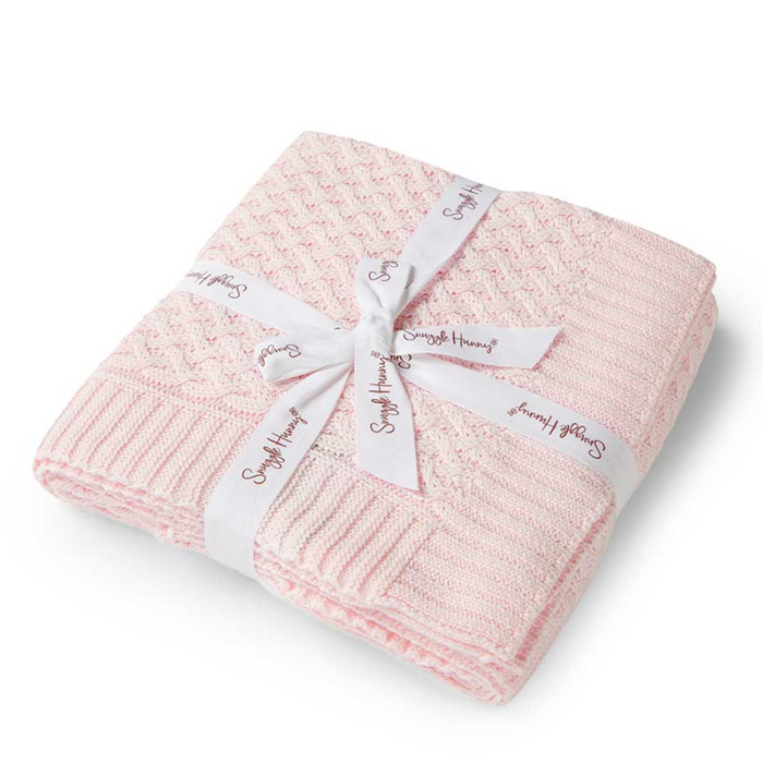 Snuggle Hunny - Personalised Knit Blanket | Blush Pink