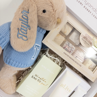 Personalised Mum & Bub Baby Boy Gift Hamper - Caramel