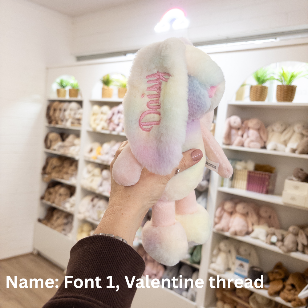 Personalised Small Frankie Bunny - Rainbow 25cm