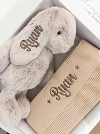 Pre-Stitched "Ryan" Bunny & Blanket Gift Hamper