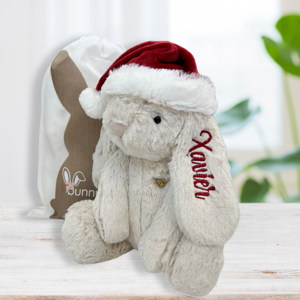 Jamie Kay Snuggle Bunnies - Christmas Hat Penelope - 30cm (AVAILABLE 1 NOV 24)