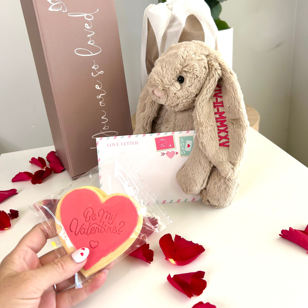 Valentines Day Gift - Personalised Medium Beige Jellycat Bunny