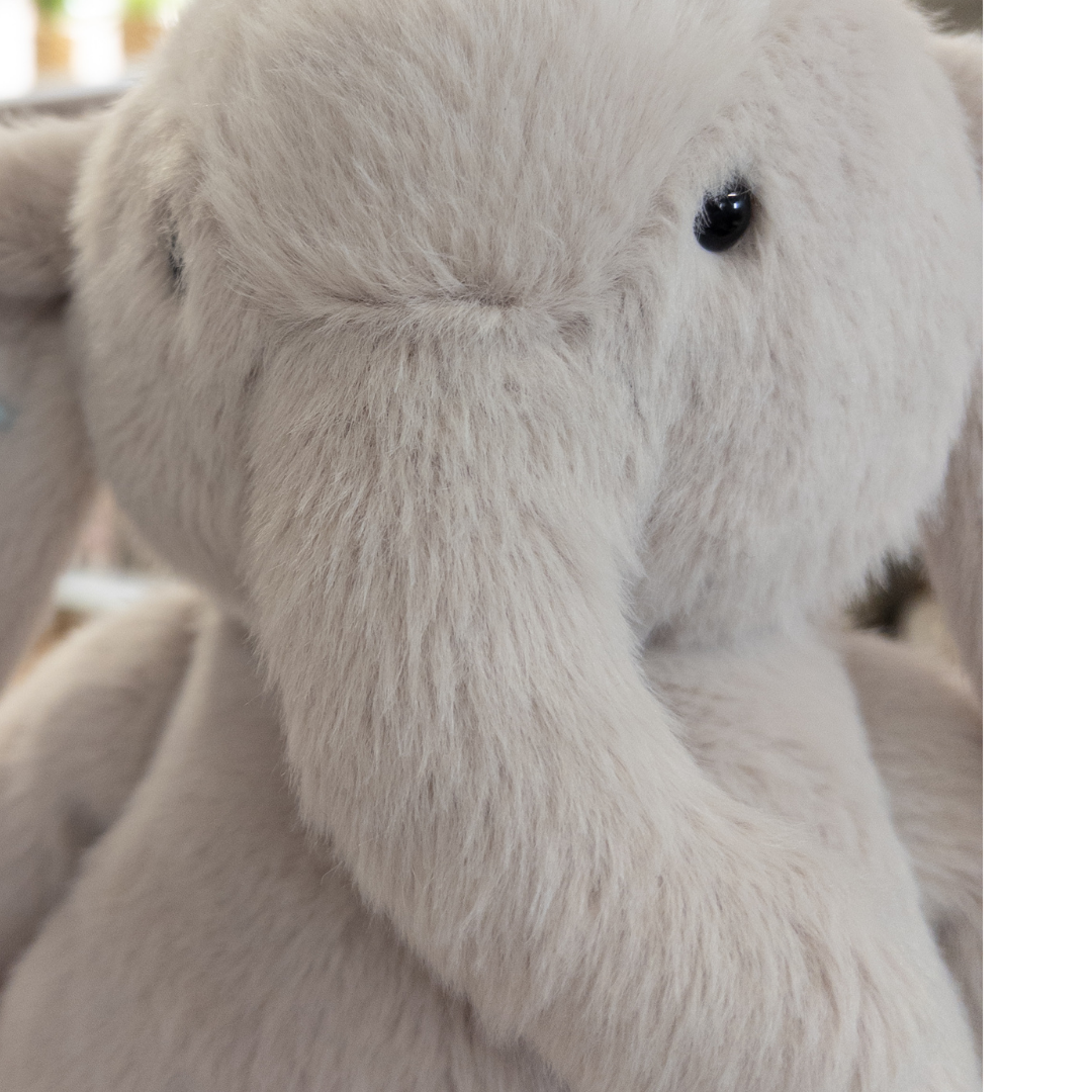 Personalised Grey Diamond Knit Blanket & Elephant Baby Hamper - Baby Boy