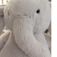 Personalised Grey Diamond Knit Blanket & Elephant Baby Hamper - Baby Boy