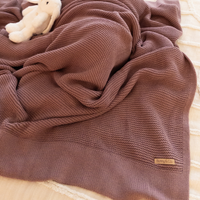 Personalised 100% Cotton Knit Baby Blanket - Dusty Plum