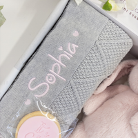 Personalised Bunny & Blanket Baby Gift Hamper - Blossom