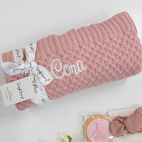 Snuggle Hunny - Personalised Knit Blanket | Rosa