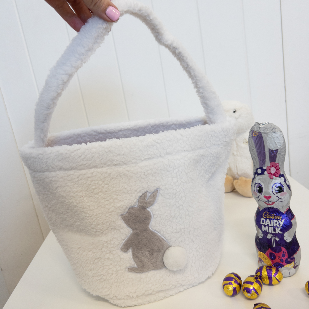 Fluffy Easter Basket - White (clearance)