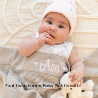 Personalised 100% Cotton Knit Baby Blanket - Stone