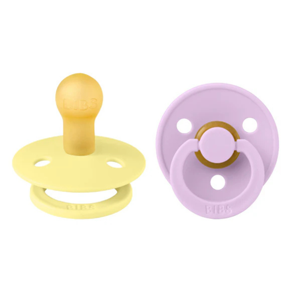 BIBS | Coloured Round Pacifier | Sunshine/Violet Sky