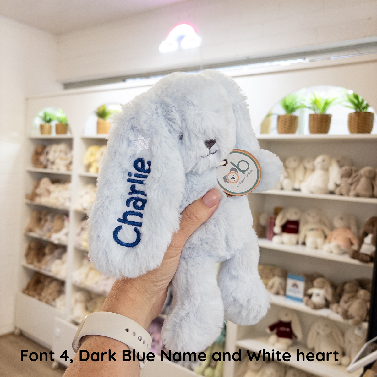 Personalised OB Designs Bunny - Baxter Powder Blue (Small)