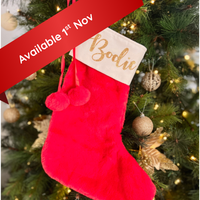 Personalised Christmas Santa Stocking - Red