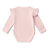 Snuggle Hunny Long Sleeve Organic Bodysuit with Frill - Baby Pink