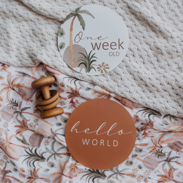 Snuggle Hunny Milestone Cards - Palm Springs & Hazelnut