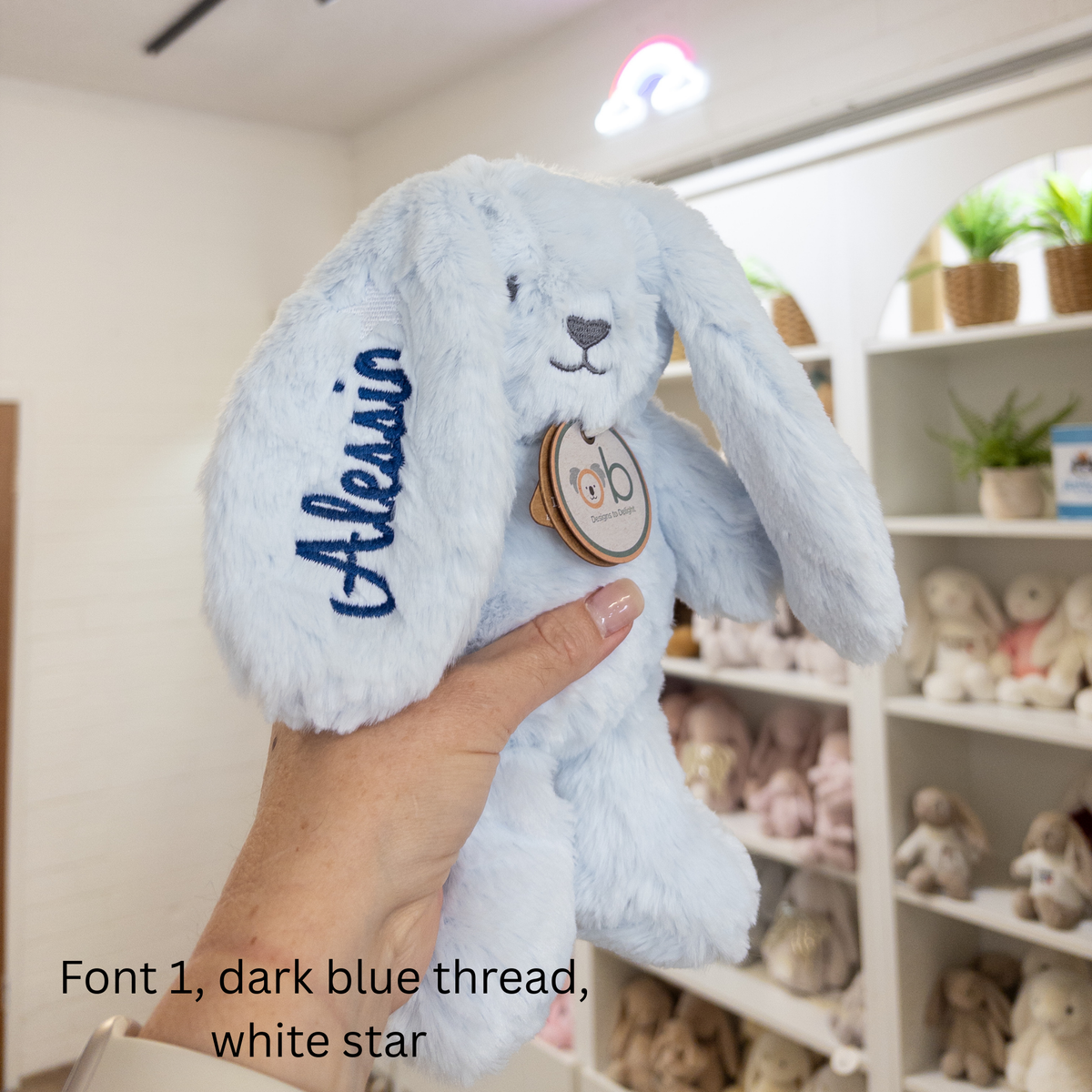 Personalised OB Designs Bunny - Baxter Powder Blue (Small)