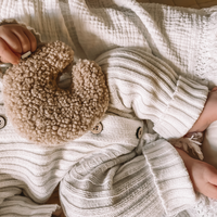 Little B's Knitted Cotton Rib Romper - Milk