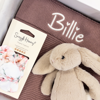 Personalised Bunny & Blanket Gift Hamper - Beige Jellycat Bunny